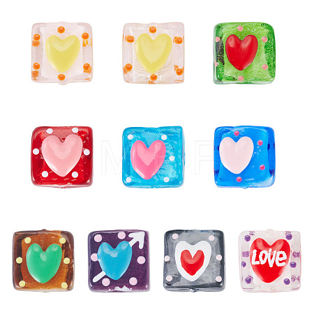 10Pcs 10 Colors Handmade Lampwork Enamel Beads LAMP-TA0002-57-1