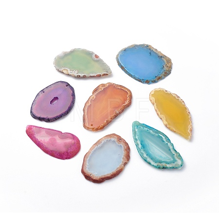 Natural Agate Slices Big Pendants G-E022-M-1