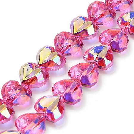 Electroplate Transparent Glass Beads Strands X-EGLA-B012-AB07-1