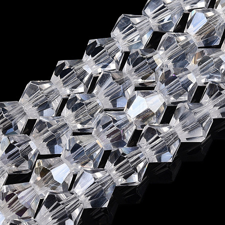 Transparent Electroplate Glass Beads Strands LS-EGLA-TACDZ0005-6mm-03B-1