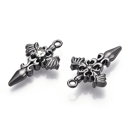 Alloy with Rhinestone Pendants PALLOY-N176-12B-NR-1