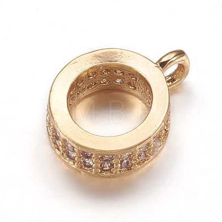 Brass Micro Pave Cubic Zirconia Tube Bails ZIRC-K070-44G-1