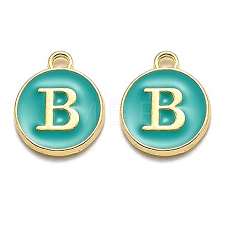 Golden Plated Alloy Enamel Charms LS-ENAM-Q437-15B-1