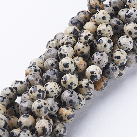Natural Dalmatian Jasper Beads Strands X-GSR004-1