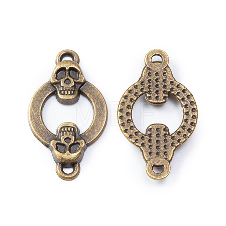 Tibetan Style Alloy Connector Charms SKUL-PW0002-133AB-1