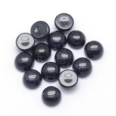 Synthetic Blue Goldstone Cabochons G-P393-R22-6mm-1