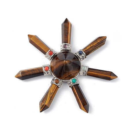 Chakra Natural Tiger Eye Energy Tower Pyramid G-L524-08P-02-1