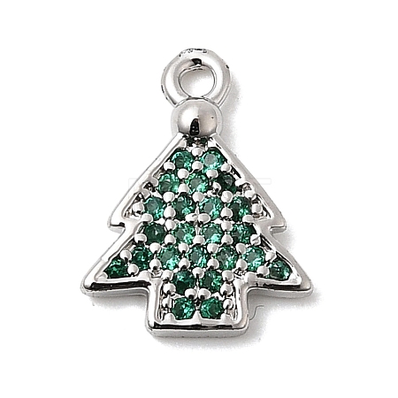 Christmas Brass Micro Pave Cubic Zirconia Charms KK-L258-04P-C01-1