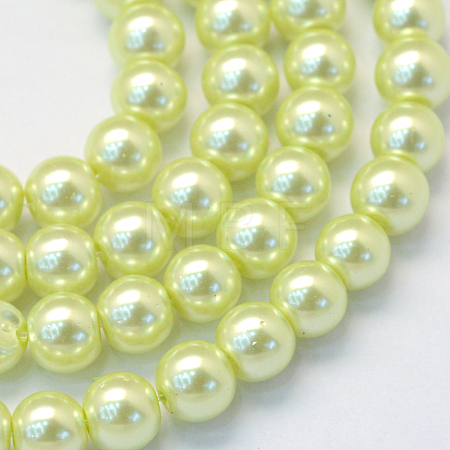 Baking Paint Pearlized Glass Pearl Round Bead Strands HY-Q003-4mm-46-1