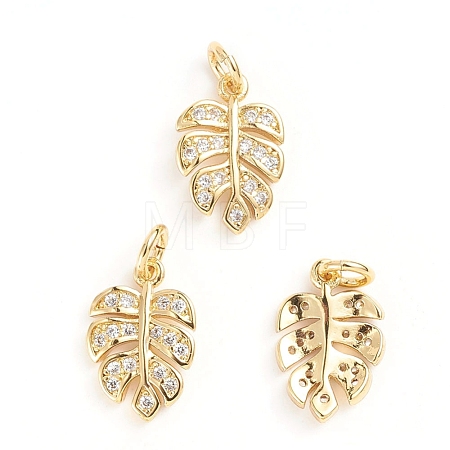 Brass Micro Pave Cubic Zirconia Pendants ZIRC-E164-20G-1
