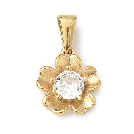 304 Stainless Steel Rhinestone Pendants STAS-A140-05D-G-1