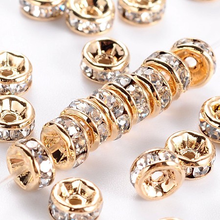 Brass Rhinestone Spacer Beads RB-A014-Z4mm-01LG-NF-1