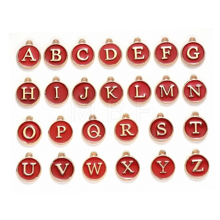 Initial Letter A~Z Alphabet Enamel Charms ENAM-Q437-08-1