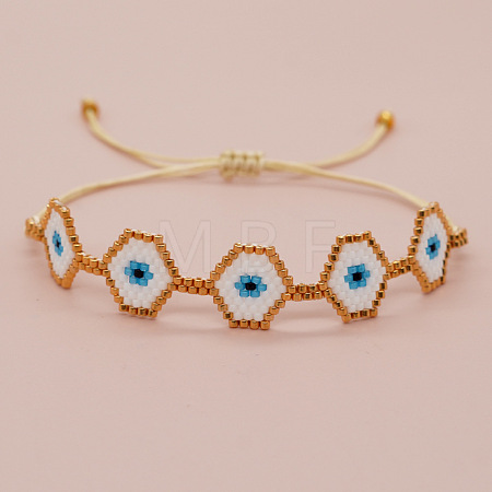 Handmade Glass Seed Bead Braided Bead Bracelets YX9052-2-1