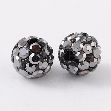 Grade A Rhinestone Pave Disco Ball Beads RB-Q100-2-1