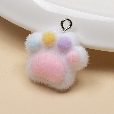 Flocking Opaque Resin Pendants RESI-WH20010-22C-1
