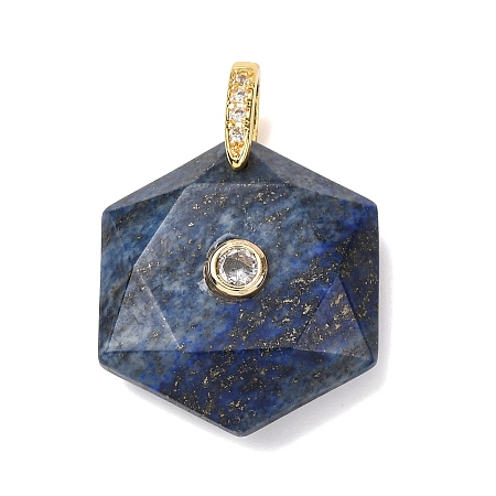 Natural Lapis Lazuli Faceted Pendants G-B188-03G-03-1