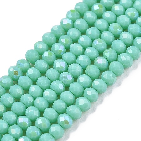 Electroplate Opaque Solid Color Glass Beads Strands EGLA-A044-P2mm-L14-1