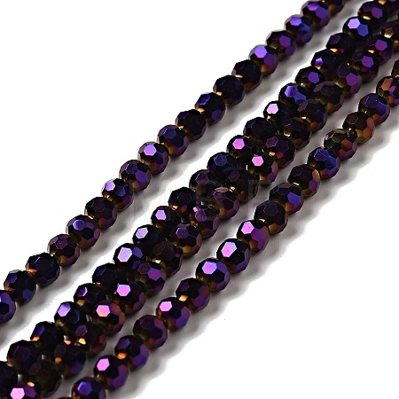 Electroplate Glass Bead Strands EGLA-R042-4mm-02-1