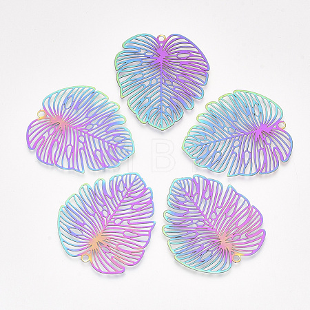 Ion Plating(IP) 201 Stainless Steel Filigree Pendants X-STAS-S108-37-1