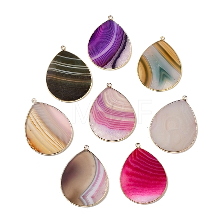 Natural Agate Pendants G-E526-01-M-1