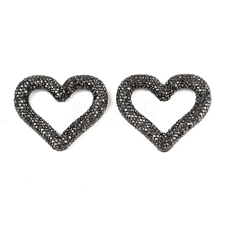 Handmade Polymer Clay Rhinestone Linking Rings CLAY-H009-04B-1