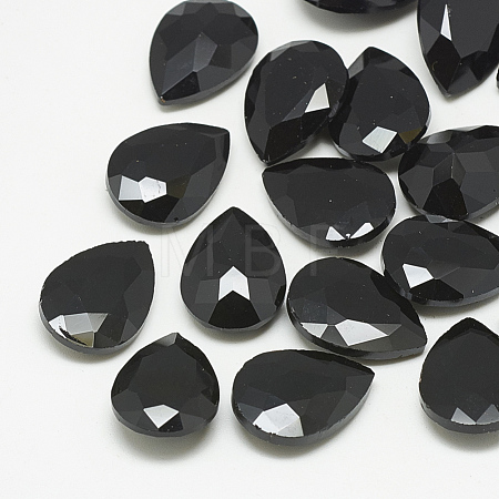 Pointed Back Glass Rhinestone Cabochons RGLA-T081-10x14mm-02-1