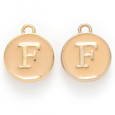 Golden Plated Alloy Enamel Charms X-ENAM-S118-06F-1