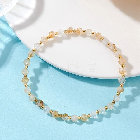 Natural Citrine Beaded Stretch Bracelets for Women BJEW-JB13541-02-1