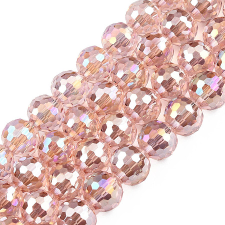 Electroplate Transparent Glass Beads Strands LS-EGLA-N002-46-H02-1
