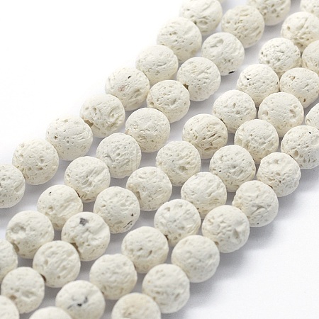 Synthetic Lava Rock Round Beads Strands G-E508-04-8mm-1-1