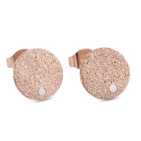 Ion Plating(IP) 304 Stainless Steel Stud Earring Findings STAS-Z021-B-01RG-1