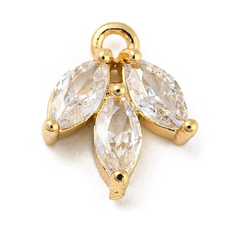 Brass with Clear Cubic Zirconia Charms KK-G478-02E-KCG-1