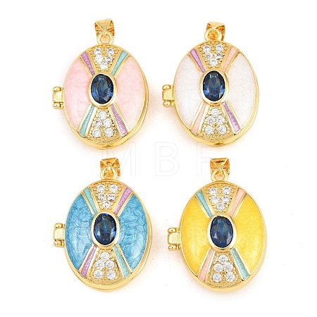 Brass Locket Pendants KK-D232-12G-02-1