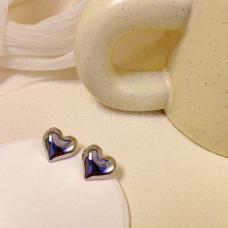 Heart Alloy Stud Earrings WG64463-26-1