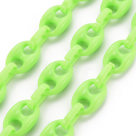 Handmade Opaque Acrylic Coffee Bean Chains CHAC-ZX0001-01G-1