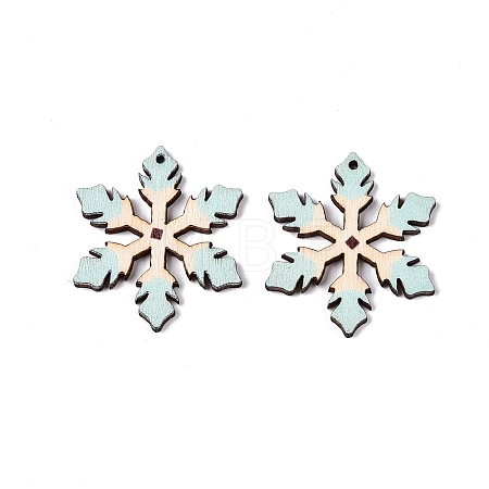 Printed Poplar Wood Pendants FIND-N005-74N-1