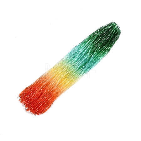 Gradient Color Baking Paint Glass Bead Strands LS-DGLA-A039-T6mm-A013-1