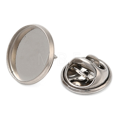 Non-Tarnish 304 Stainless Steel Brooch Findings STAS-R123-17A-P-1