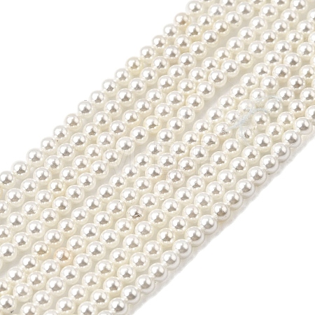 Electroplated Shell Pearl Beads Strands BSHE-K017-2.5mm-1