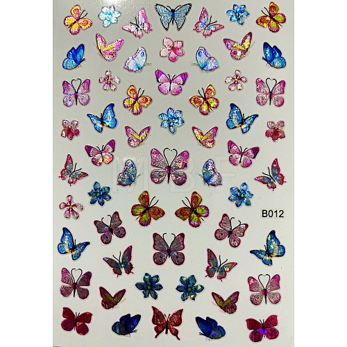 Laser Butterfly Nail Polish Foil Adhesive Decals MRMJ-T078-237L-1