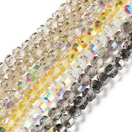 Electroplate Rondelle Glass Beads Strands EGLA-A036-09A-M-1