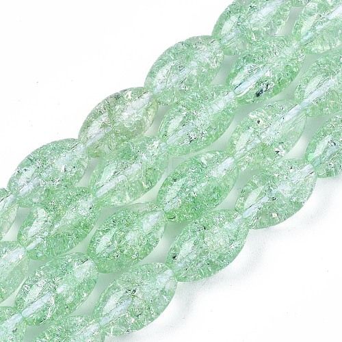 Transparent Crackle Glass Beads Strands GLAA-S192-B-010E-1