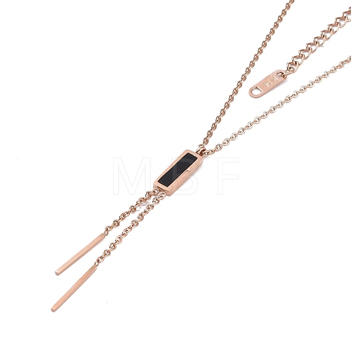 Ion Plating(IP) 304 Stainless Steel Cable Necklaces NJEW-G081-11RG-1