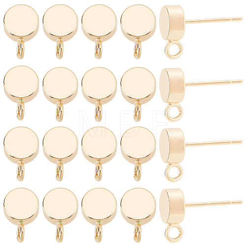 Brass Stud Earring Findings KK-BC0001-24G-1
