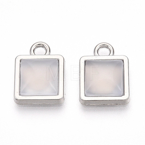 Square Alloy Resin Charms PALLOY-N177-04P-1