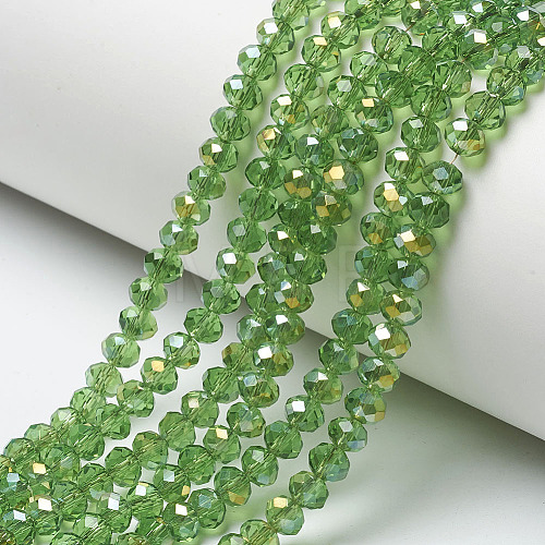 Electroplate Transparent Glass Beads Strands EGLA-A034-T3mm-H01-1