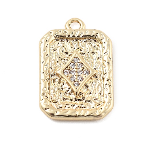 Brass Micro Pave Cubic Zirconia Pendants KK-D283-30G-04-1