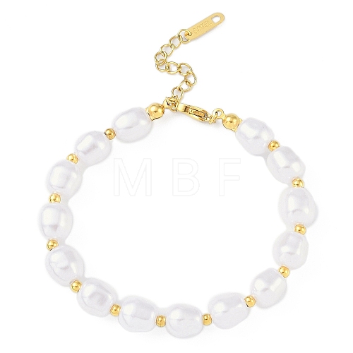 Plastic Imitation Pearl Beaded Bracelet BJEW-K254-10G-1