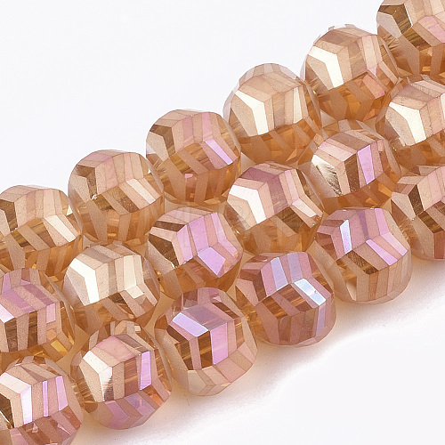 Electroplate Glass Beads Strands EGLA-T018-01-C03-1